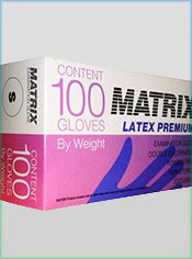 Смотровые латексные перчатки Matrix Premium